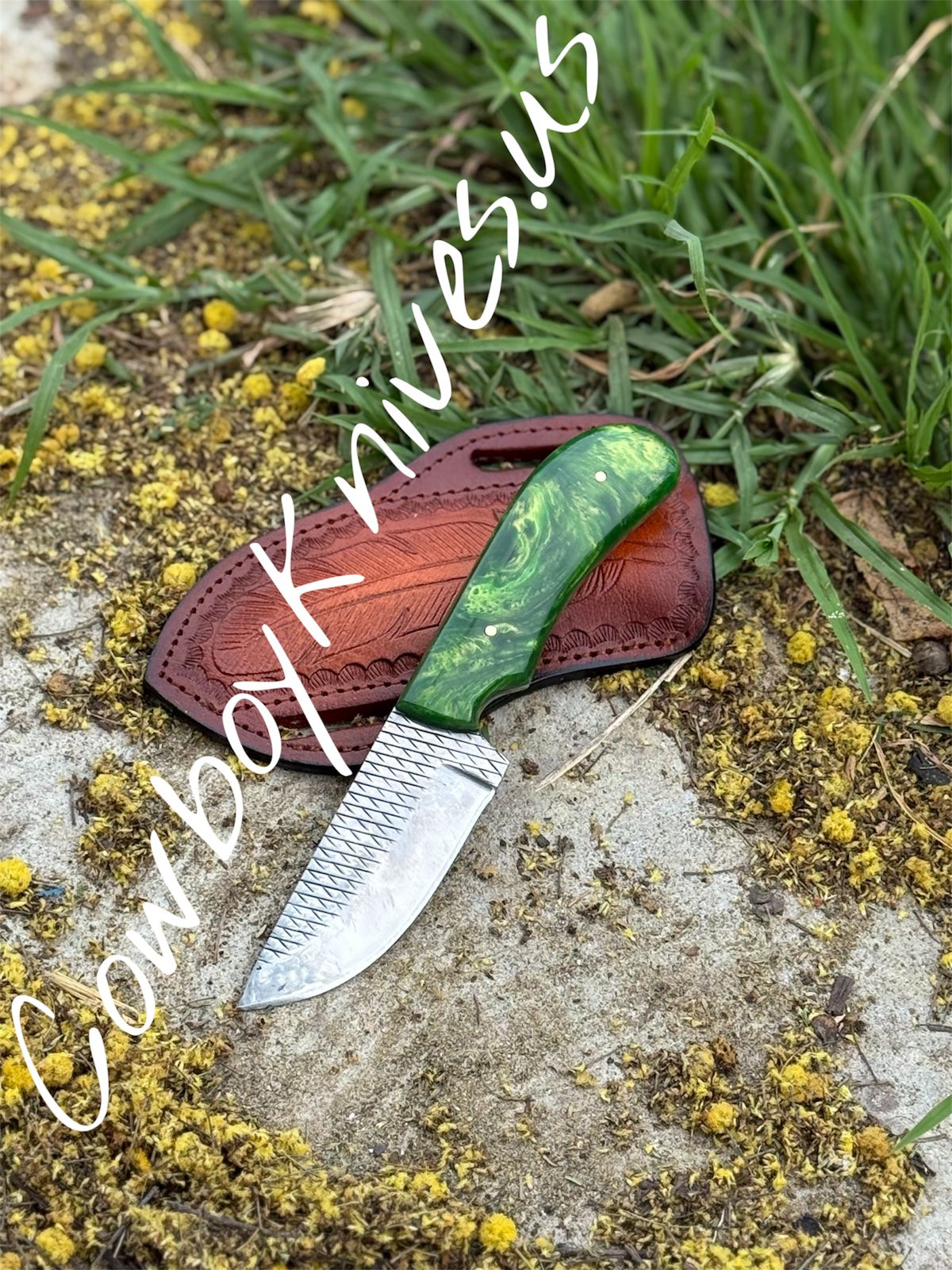 3.5" Blade Knife Belt with Farrier Rasp Steel & Epoxy Resin Handle