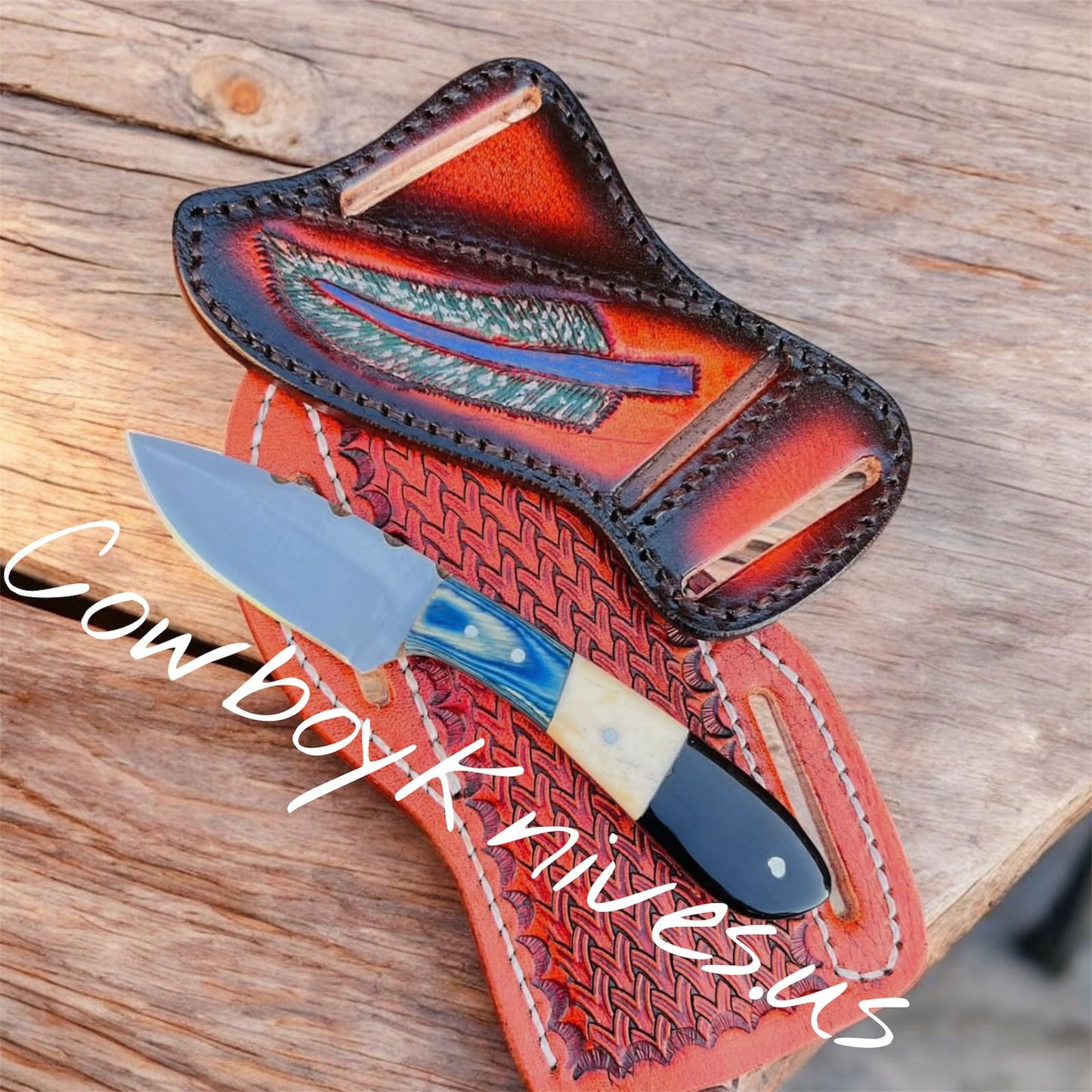 3" Blade Cowboy Knife with D2 Steel & Exotic Handle