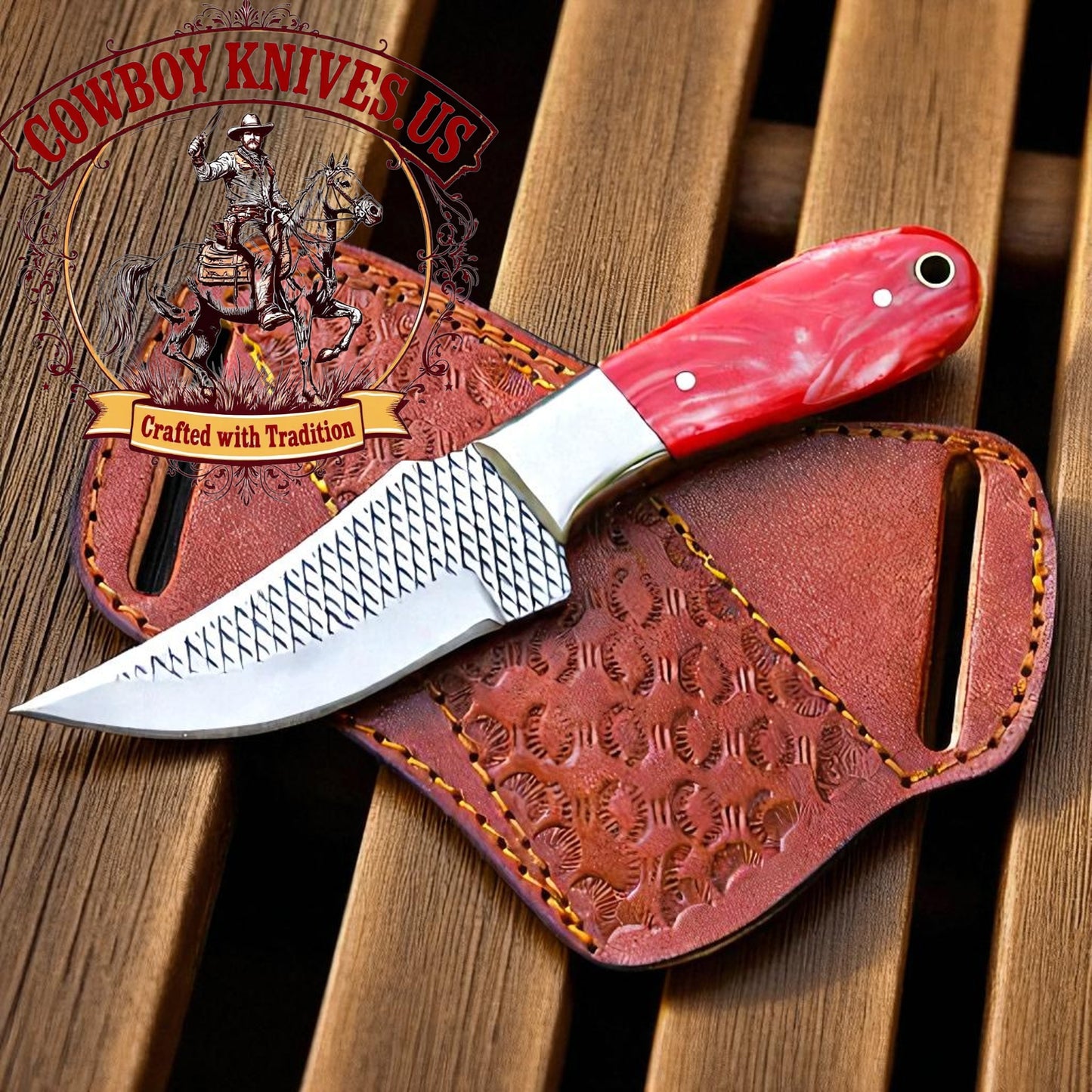 3.5" Blade Cowboy Knife with Epoxy Resin Handle & Bolster