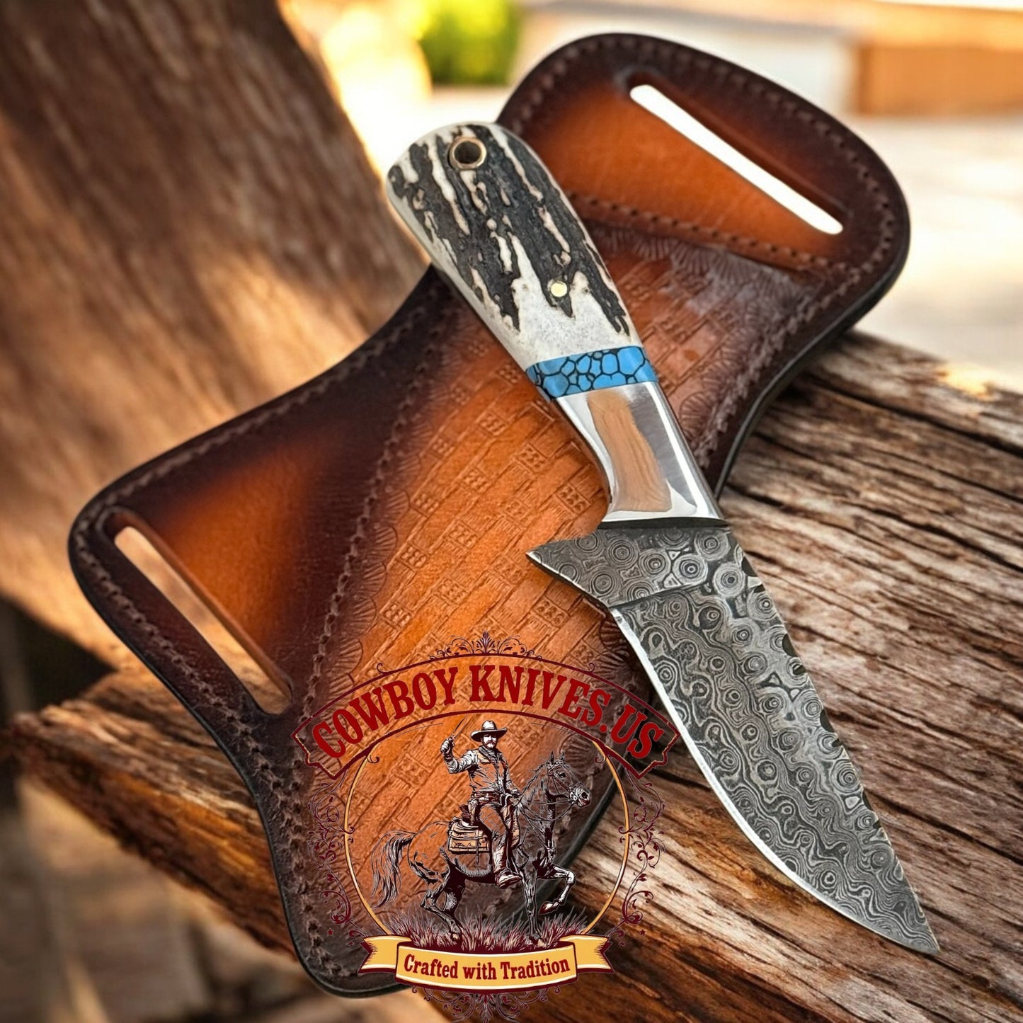 3.5" Blade Heritage Cowboy Knife with Antler Handle