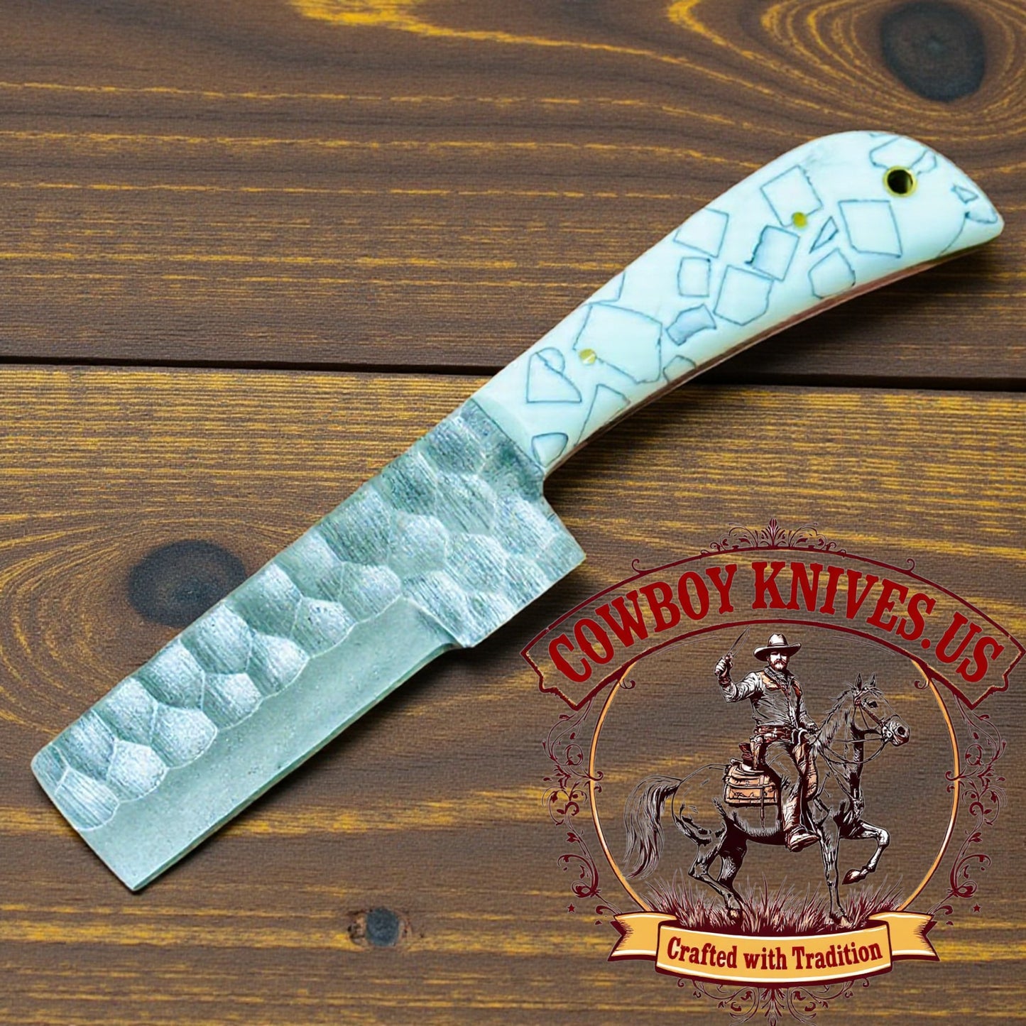4" Blade bull cutter knife with Epoxy Resin Handle