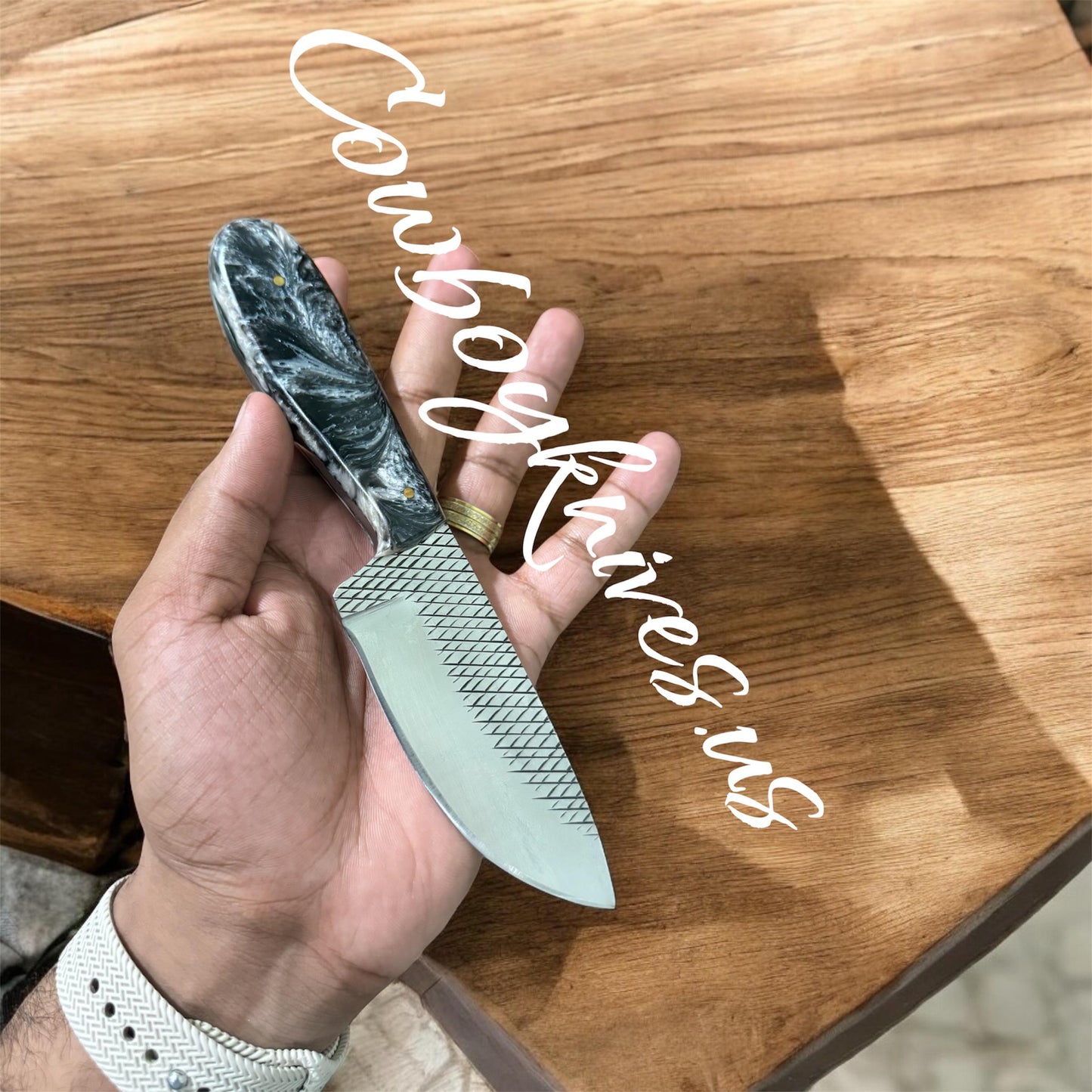 4" Blade Cowboy Knife with Epoxy Resin Handle