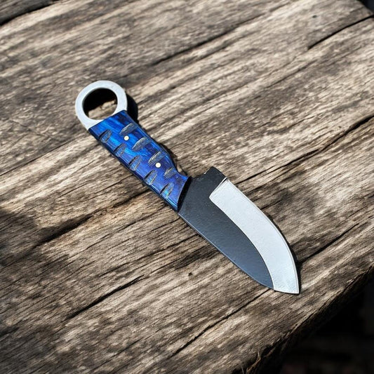 4" Blade Cowboy Belt Knife with Pakkawood Handle & Back Finger Hole