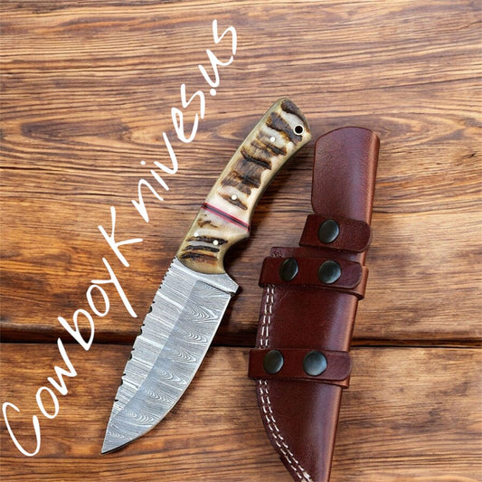 4.5" Blade Knife Belt with Ram Horn Handle