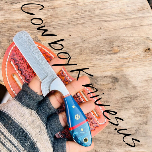 4" Blade Bull Cutter with Epoxy Resin Handle & Steel Bolster