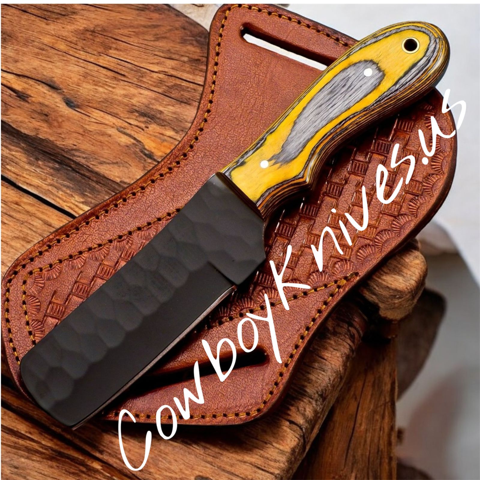 3.75" Blade Bull Cutter with J2 Steel Blade & Pakkawood Handle
