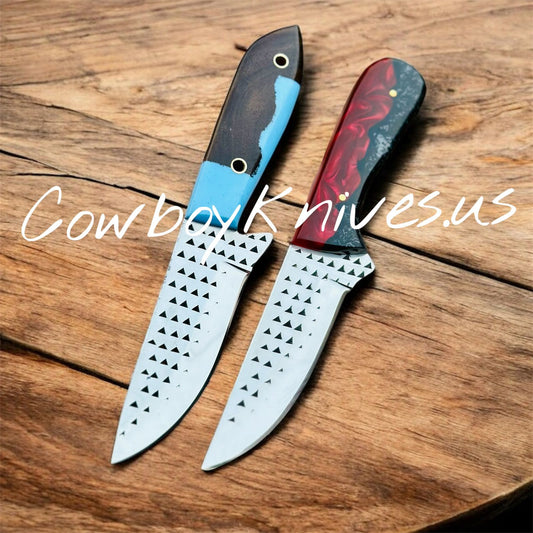Ranch Cowboy Knives and Sheaths – Farrier Rasp Steel with Resin Handles
