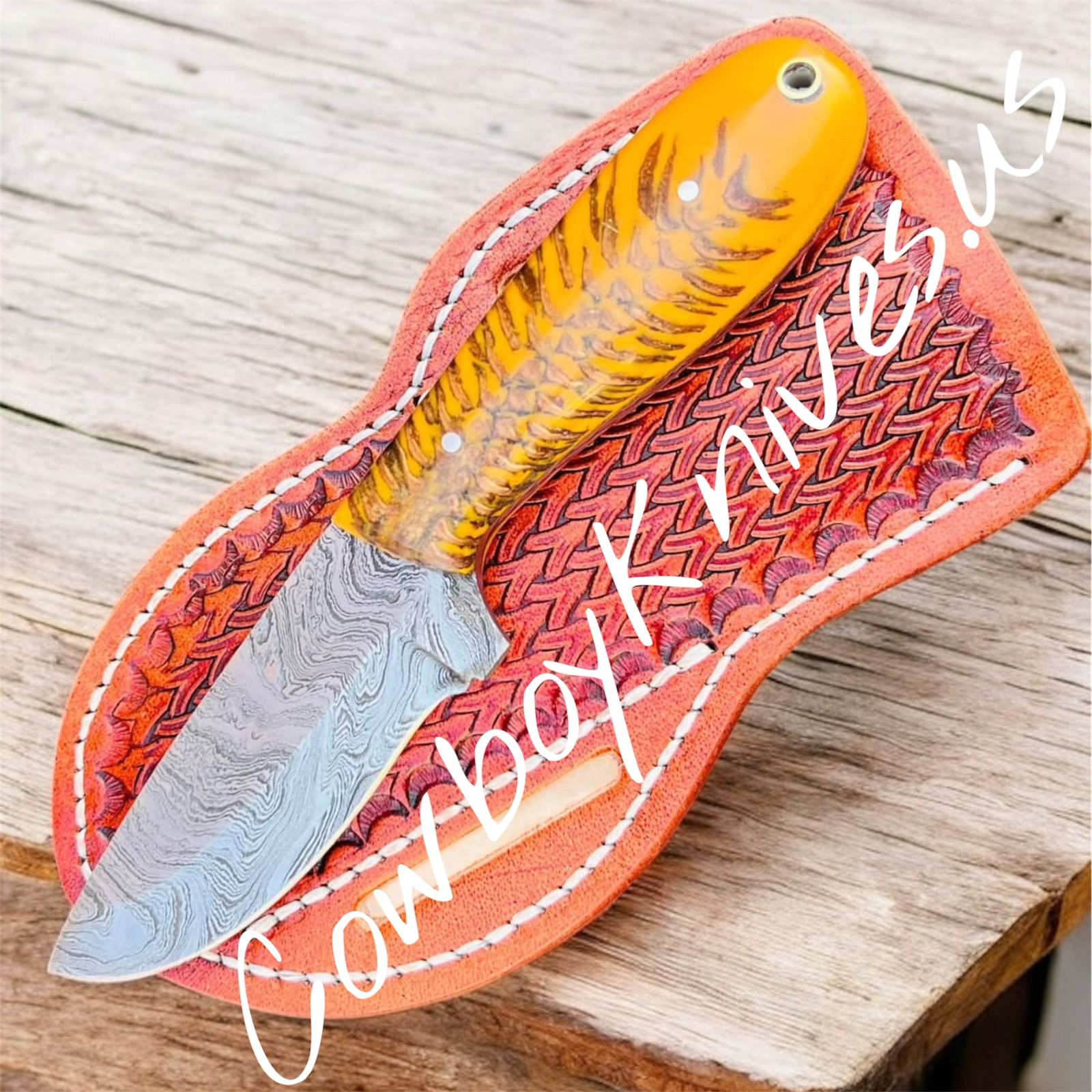 3" Blade Cowboy Knife with Pinecone Resin Handle