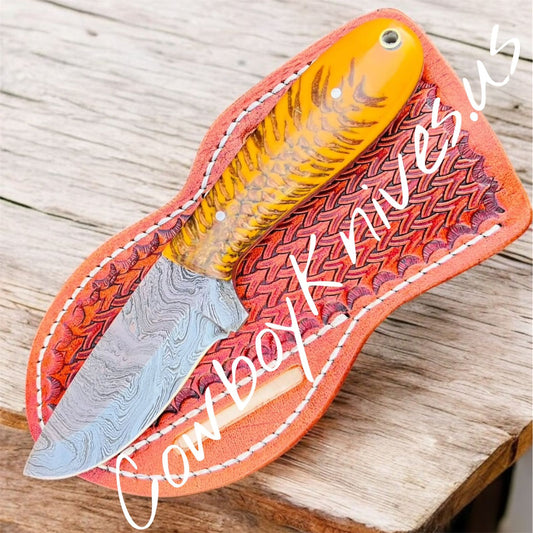 3" Blade Cowboy Knife with Pinecone Resin Handle