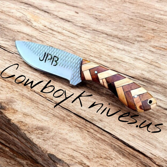 3" Blade Cowboy Knife with Exotic Wood Handle & Sheath