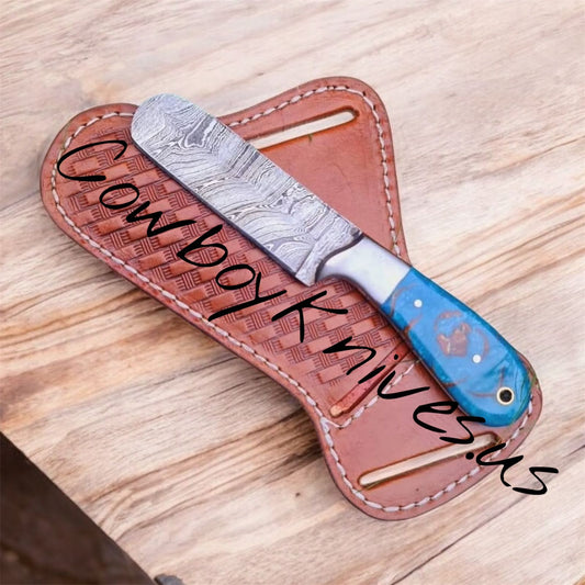 3.5" Blade Bull Cutter with Epoxy Resin Handle & Brass Bolster