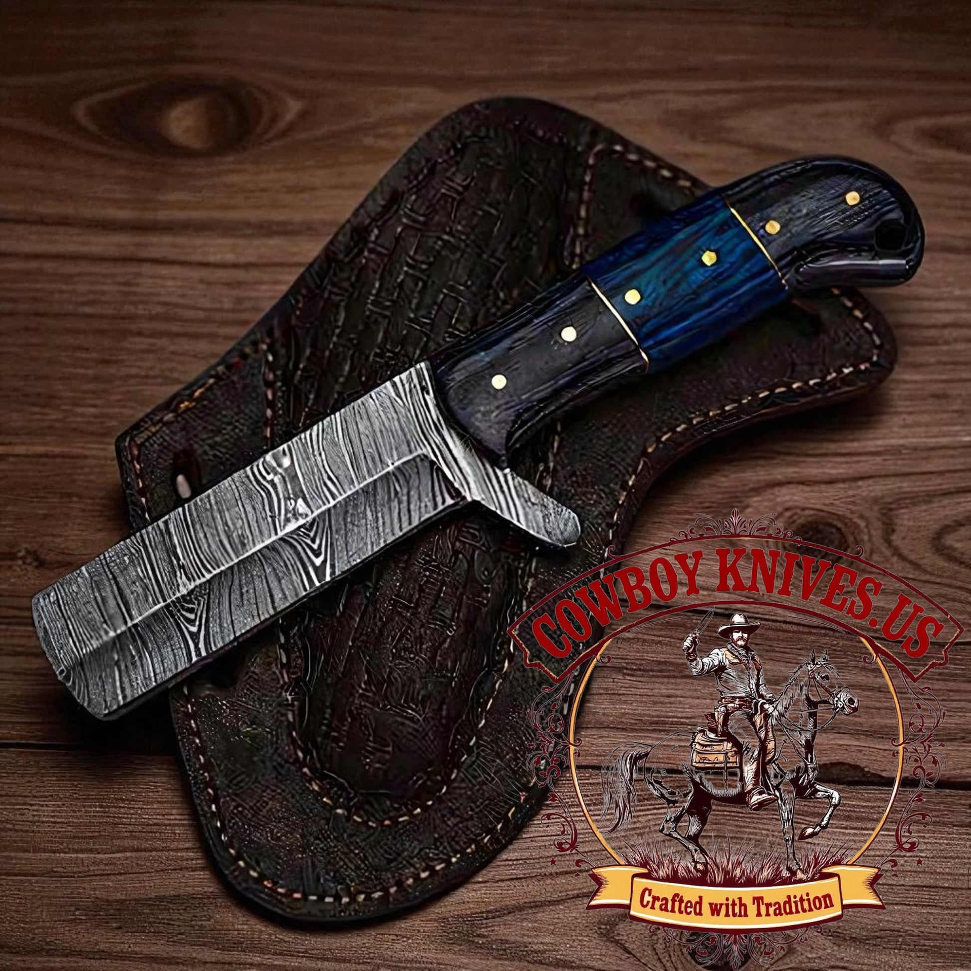 4" Blade Cowboy Knife with Exotic Wood Handle