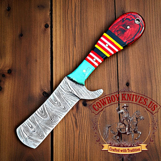 4" Blade Bull Cutter Knife with Pakkawood & Epoxy Resin Handle