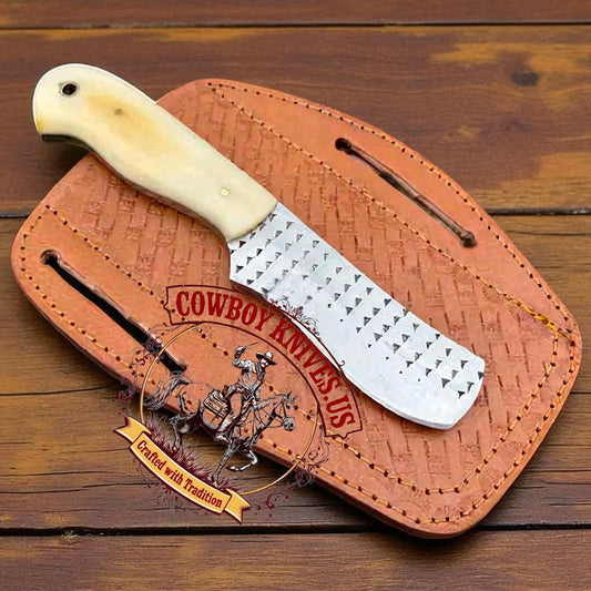 3.5" Blade Western Knife Sheath with Bone Handle