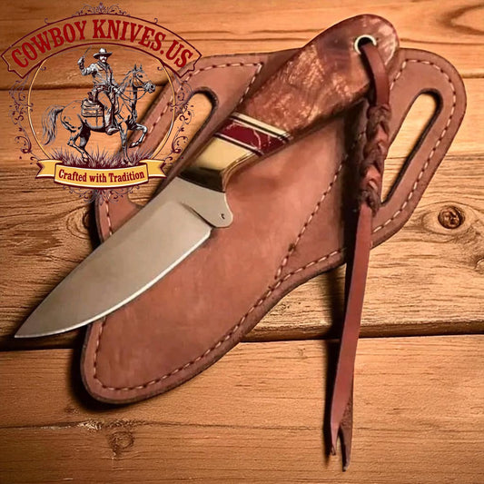 3.5" Blade Custom Fixed Blade Knife with Olive Wood Handle
