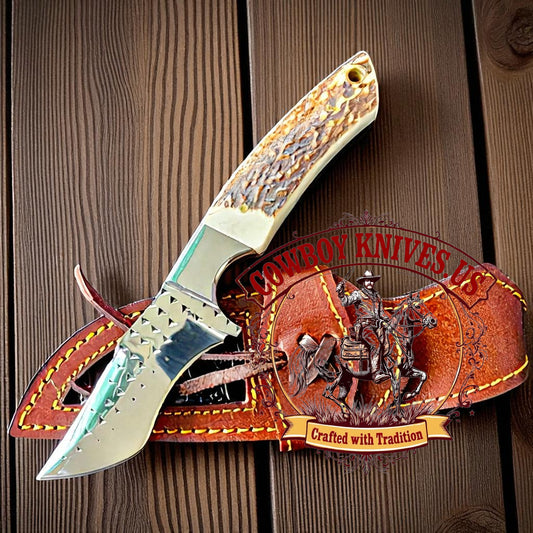 3" Blade Knife Country USA with Antler Horn & Steel Bolster