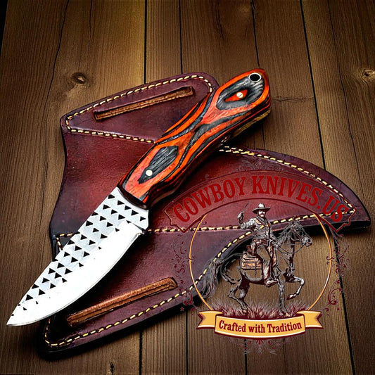3.5" Blade Western Knife and Sheath with Exotic Wood Handle