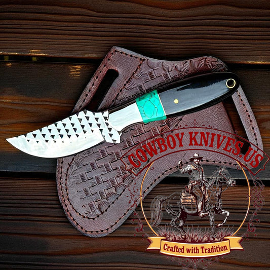 3" Blade Cowboy EDC Knife with Epoxy Resin & Turquoise Handle