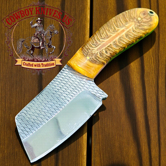 3" Blade Working Cowboy Knife with Pinecone Epoxy Resin Handle