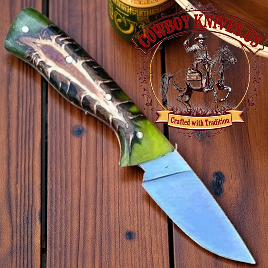 3" Blade Western Knife and Sheath with Pinecone Resin Handle
