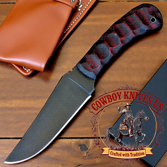 4.5" Blade Western Knife and Sheath with Pakkawood Handle