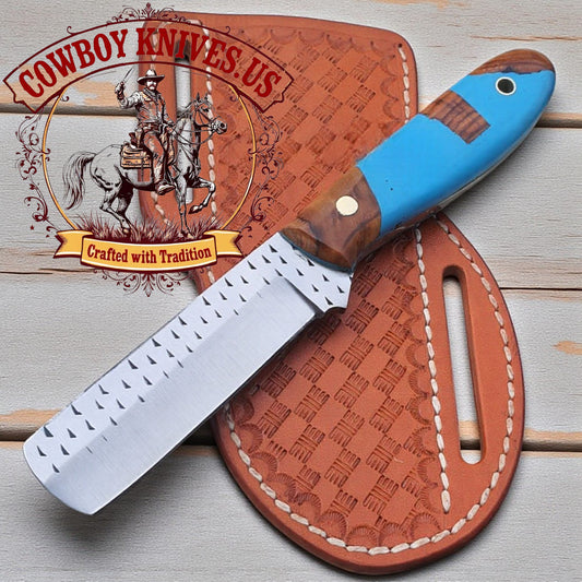 3.5" Blade Bull Cut Knife with Wood & Resin Handle