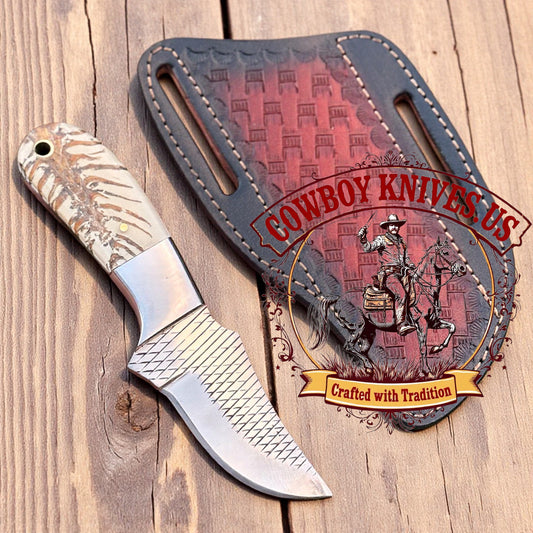 3" Blade Sheath and Knife 1 with Pinecone Resin Handle