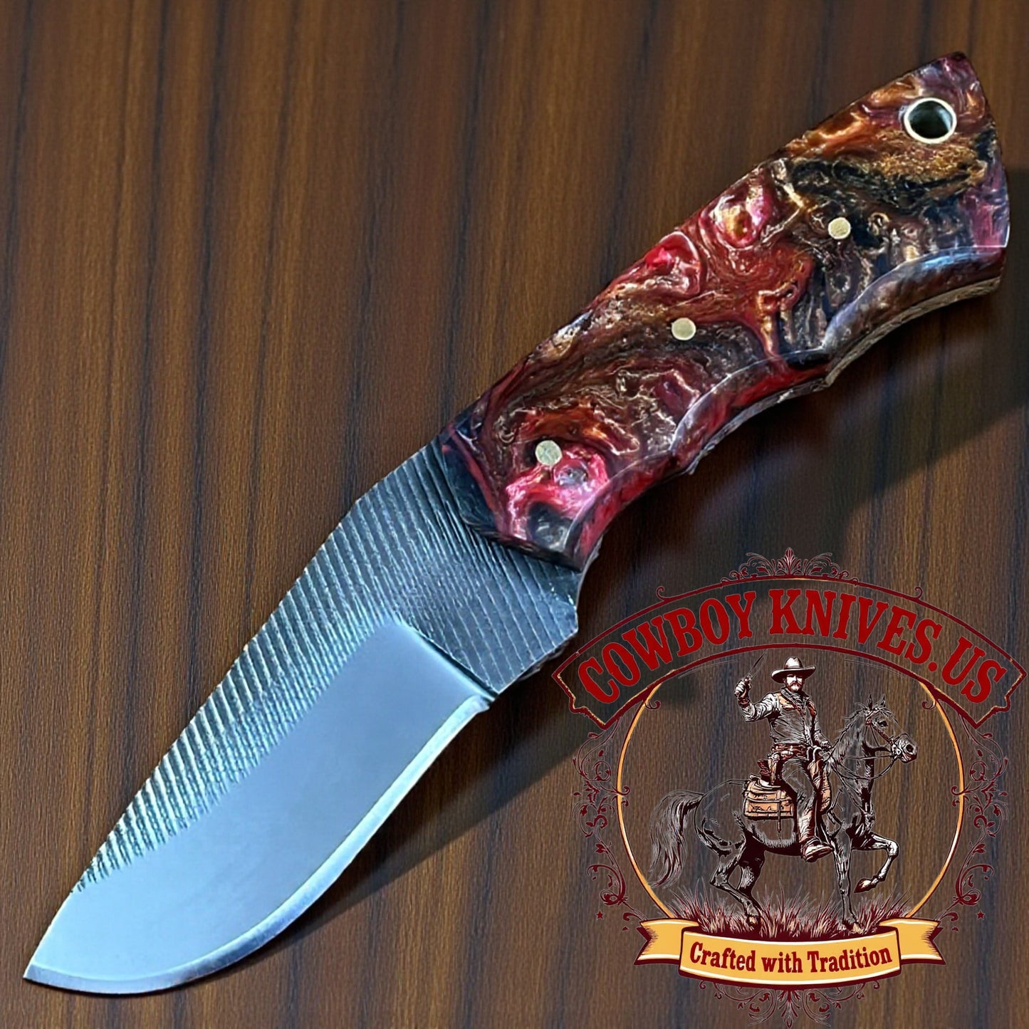 4" Blade Western Belt Knife with Epoxy Resin Handle
