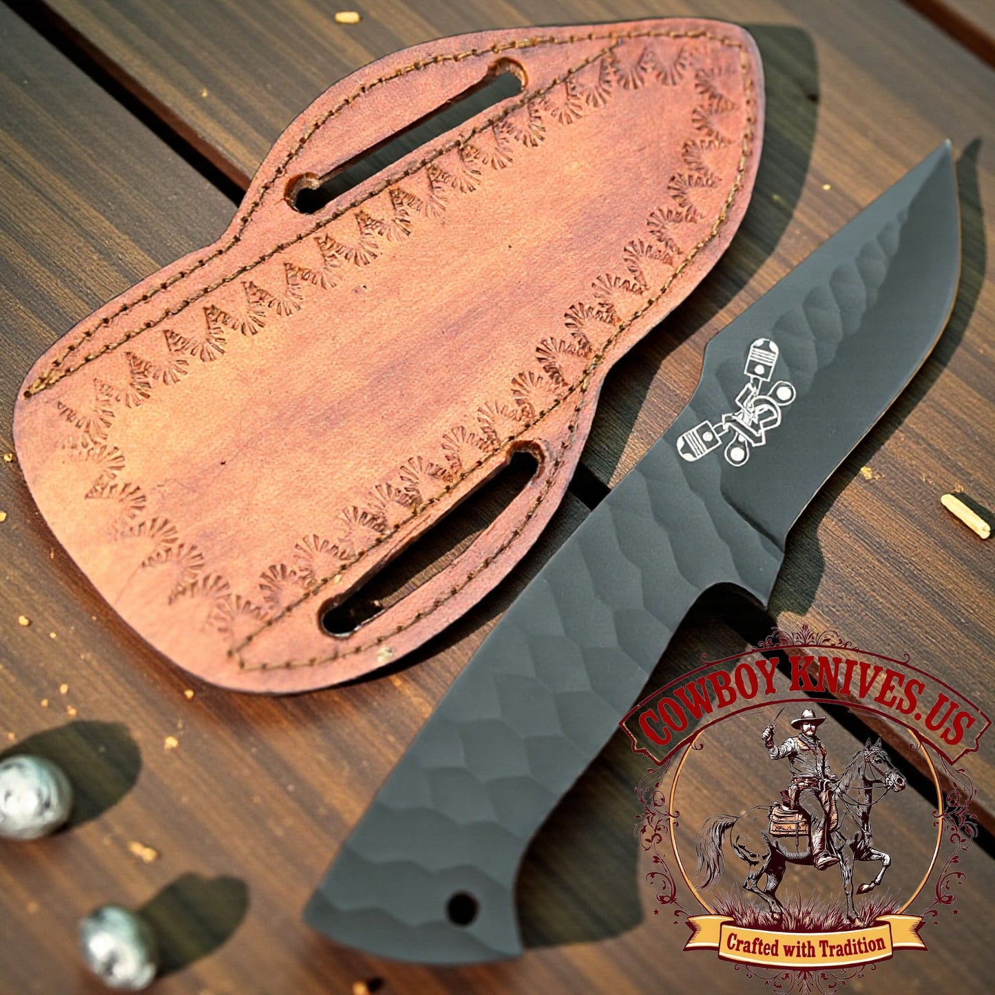 9" Blank Blade Knife with J2 Steel Powder-Coated Blade