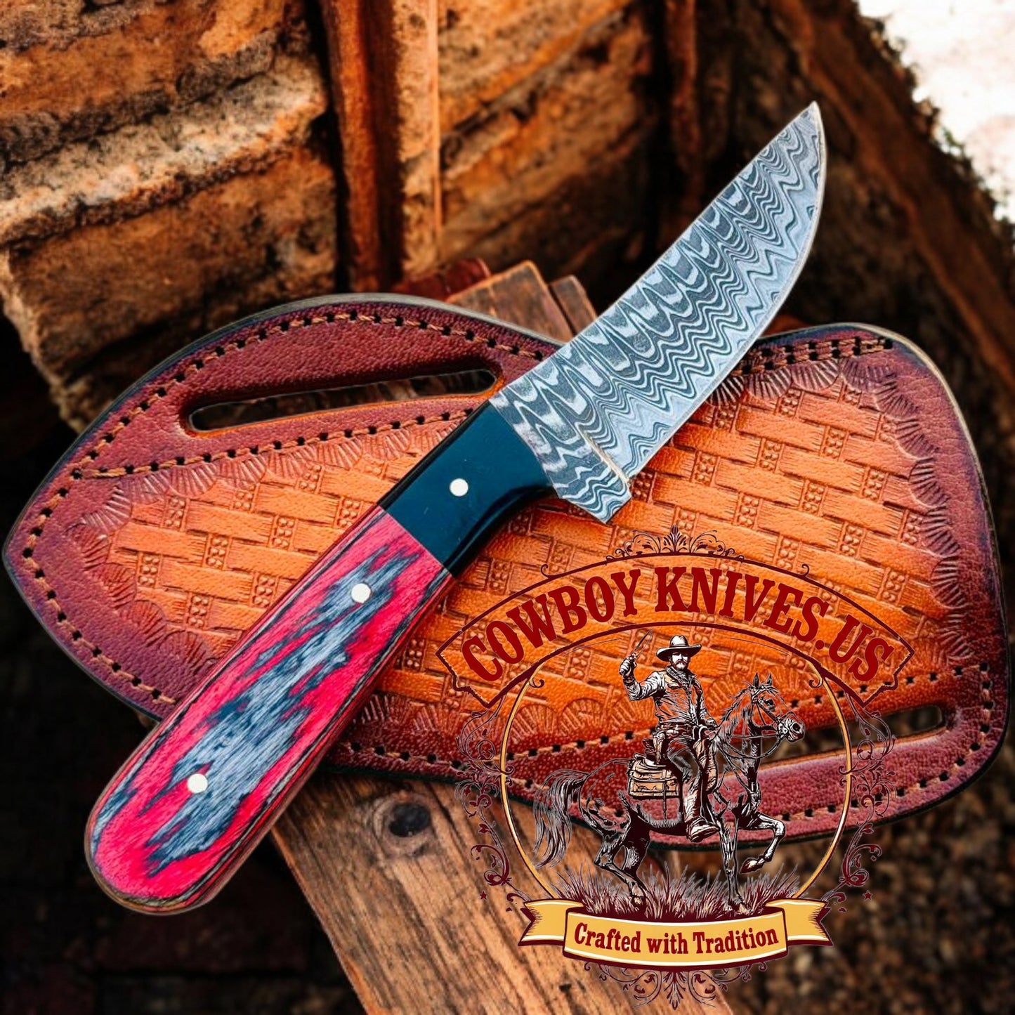 3" Blade EDC Knife with Pakkawood & Resin Handle
