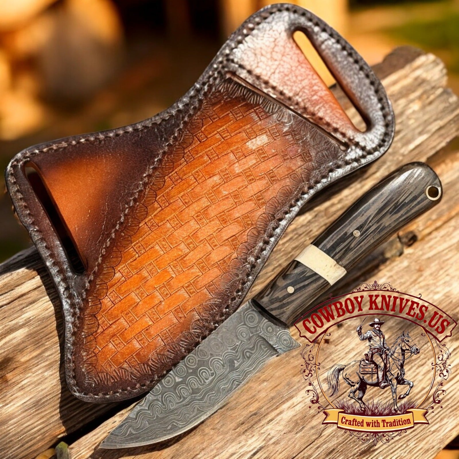 3.5" Blade Handmade Western Knife with Wenge Wood Handle 