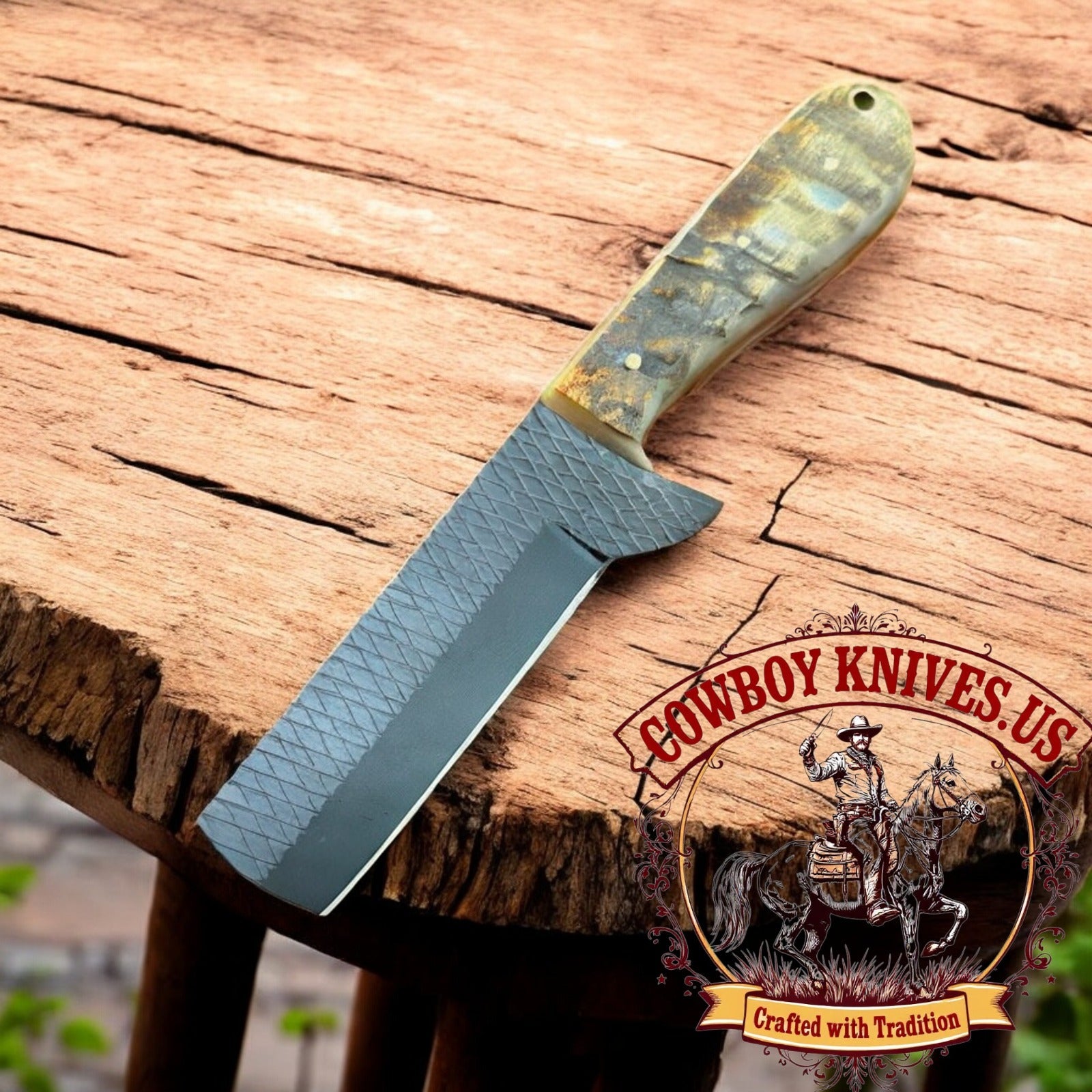 4" Blade Bull Castration Knife with Ram Horn Handle