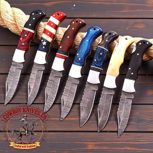 3" Blade Cowboy Pocket Knives with Exotic Wood Handle Options