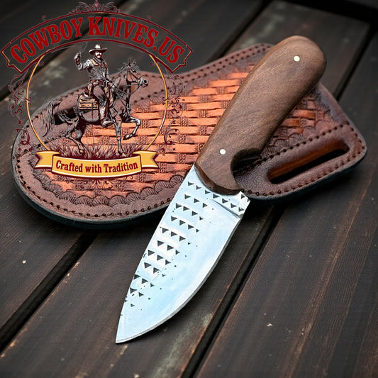 3" Blade western knife sheath with Rosewood Handle