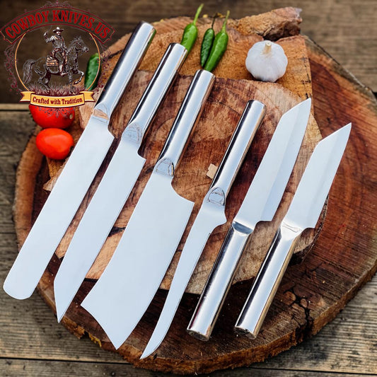 6 Pieces BBQ Knife Set" with D2 Steel Blades & Handles