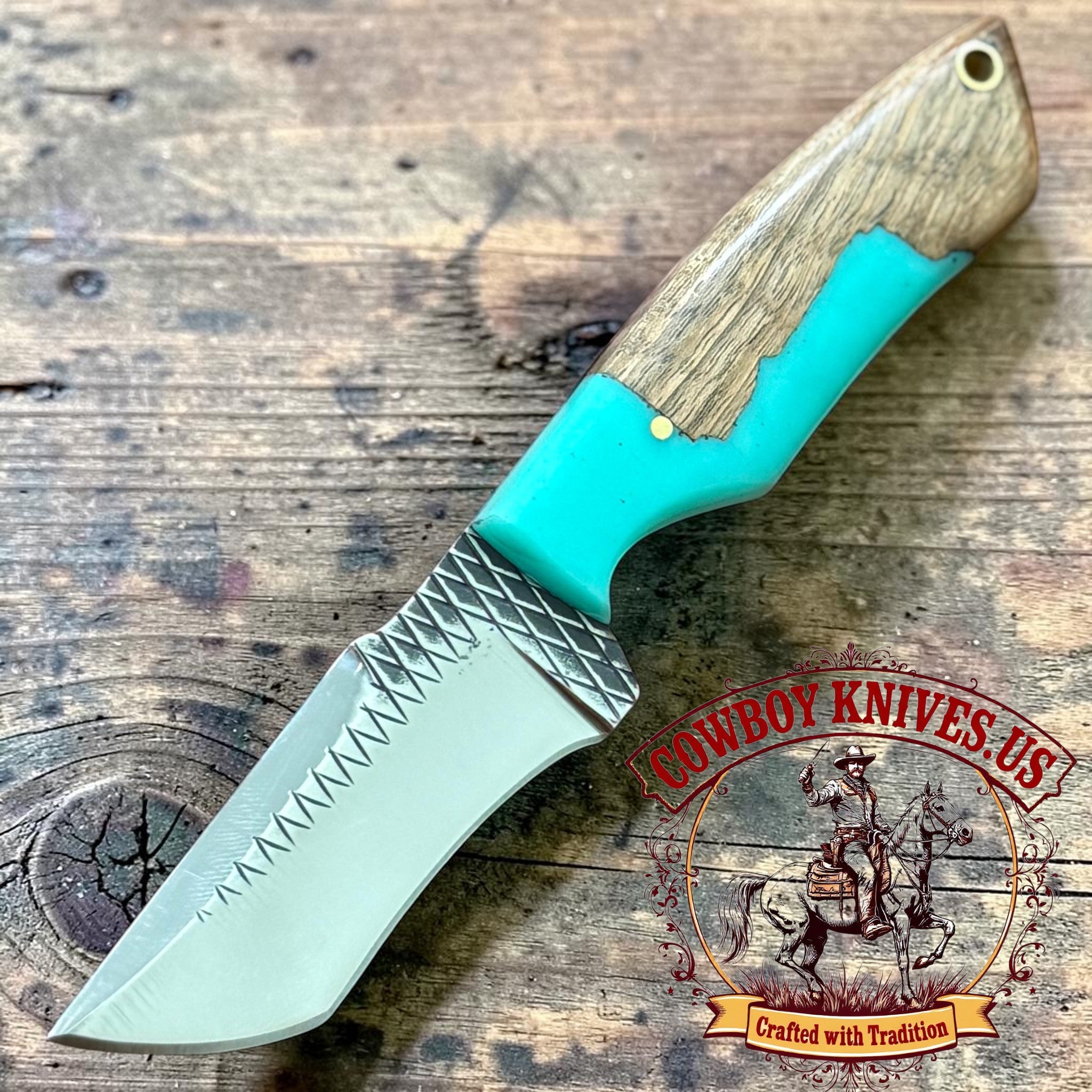 Calf Cutter Knife with Wood Resin Handle – Authentic Cowboy Knives