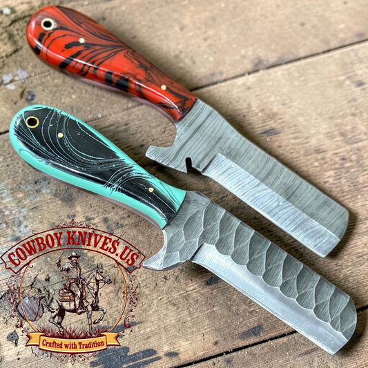4" Blade Bull Cutter Knives with Epoxy Resin Handles