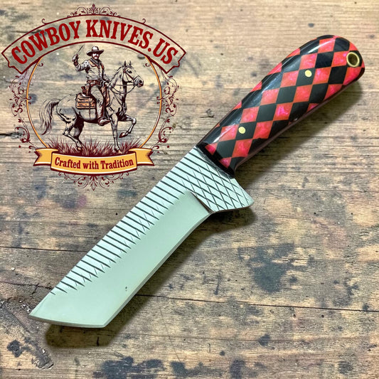 3.5" Blade Cowboy Bull Cutter Knife with Epoxy Resin Handle