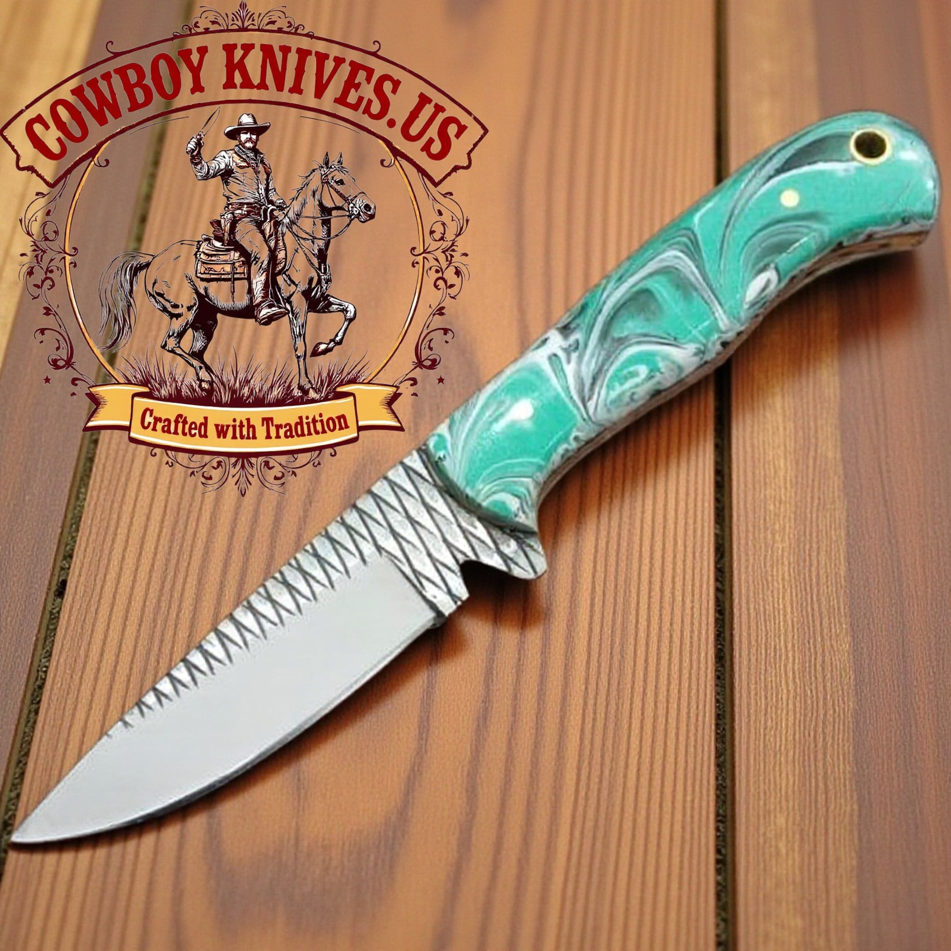 3.5" Blade Cowboy Knife with Epoxy Resin Handle