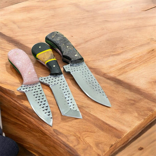 Cowboy Knives – Rasp Tool Steel Fixed Blades | Pink Resin, Ram Horn & Micarta Handles | Western Cowboy Knife, Belt Knife, Men’s Knife, Bull Cutter Knife, KnivesHQ