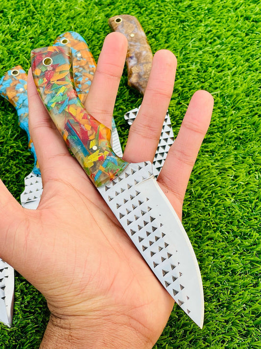 Cowboy Knife – Hand-Forged Rasp Tool Steel Blade with Hybrid Resin Handle | Western Fixed Blade Knife | Ranch Utility Knife | Handmade Cowboy Gear