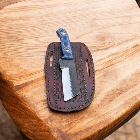 Bull Cutter Knife – Rasp Tool Steel Blade with Micarta Handle | Belt Knife for Men | Best Cowboy Knife
