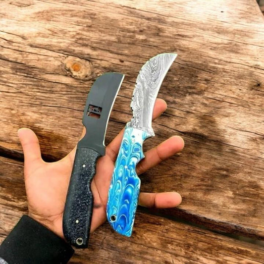 Cowboy Knives – D2 Powder-Coated & Damascus Steel Blades with Micarta & Resin Handles | Working Cowboy Knives, Texas Cowboy Knives, Belt Knife, Hawkbill Knife