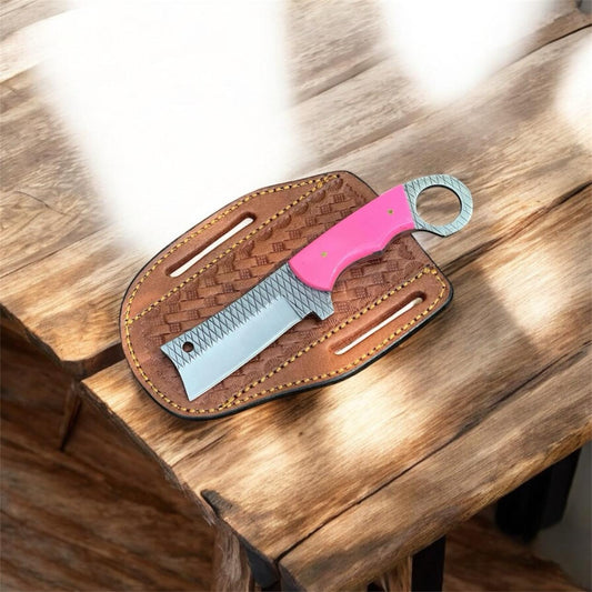 Bull Cutter Knife – Rasp Tool Steel Blade, Epoxy Resin Handle with Cross Draw Leather Sheath | Cowboy Knife | Belt Knife | Men’s Knife | Western Cowboy Knife | Cowboy Knives and Sheaths | KnivesHQ | cowboyknives.us