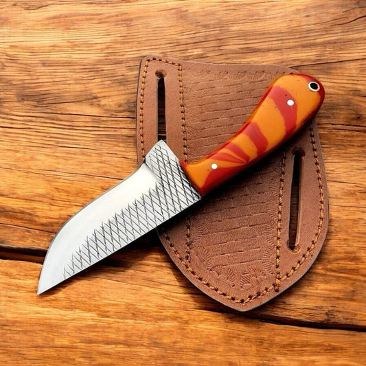 Western Belt Knife – Rasp Tool Steel Blade with Epoxy Resin Handle & Cross Draw Leather Sheath | Cowboy Knife | Men’s Knife | Working Cowboy Knife | Cowboy Knives and Sheaths | KnivesHQ Quality | cowboyknives.us