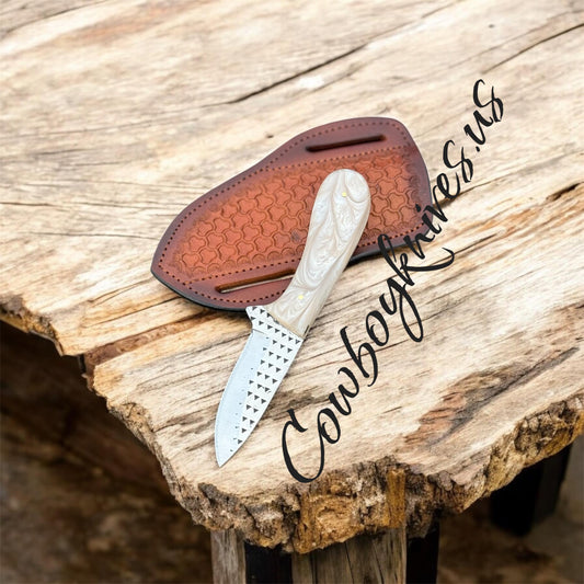 Knife and Sheath – Rasp File Steel Blade, Epoxy Resin Handle, 7"