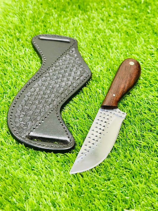 Ranch Cowboy Knife – Rasp File Steel Blade, Rosewood Handle, 7"