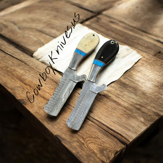 4" Blade Bull Cutter Knives with Bone & Resin Handles